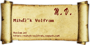 Mihók Volfram névjegykártya